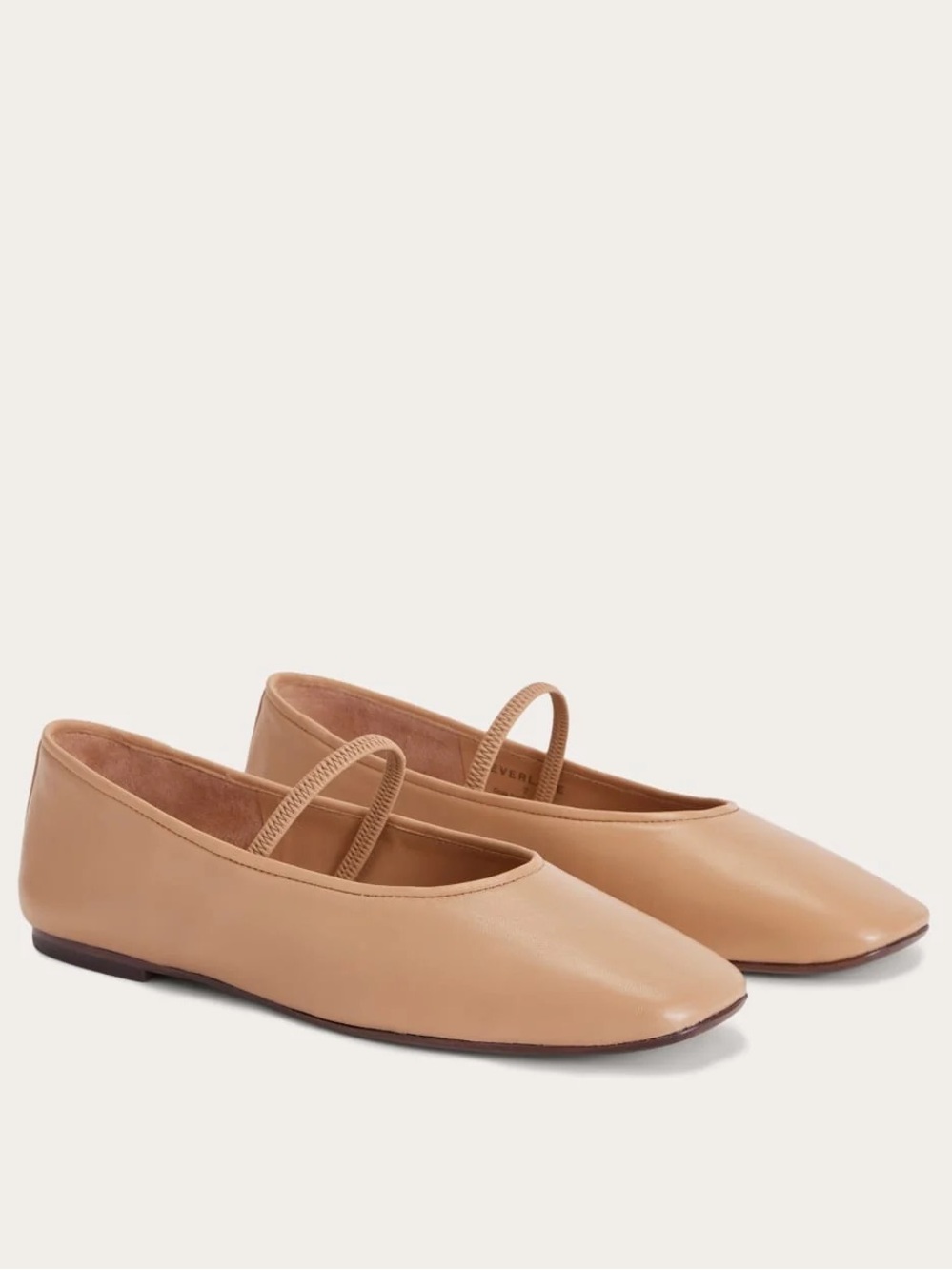 Everlane The Day Mary Jane Blush Tan Leather Ballet Flats Shoes Chic Size 5 NIB